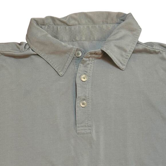 VINTAGE VTG 1946 Jersey Knit Garment Dyed Sage Green Polo Men's Sz L - Picture 2 of 9